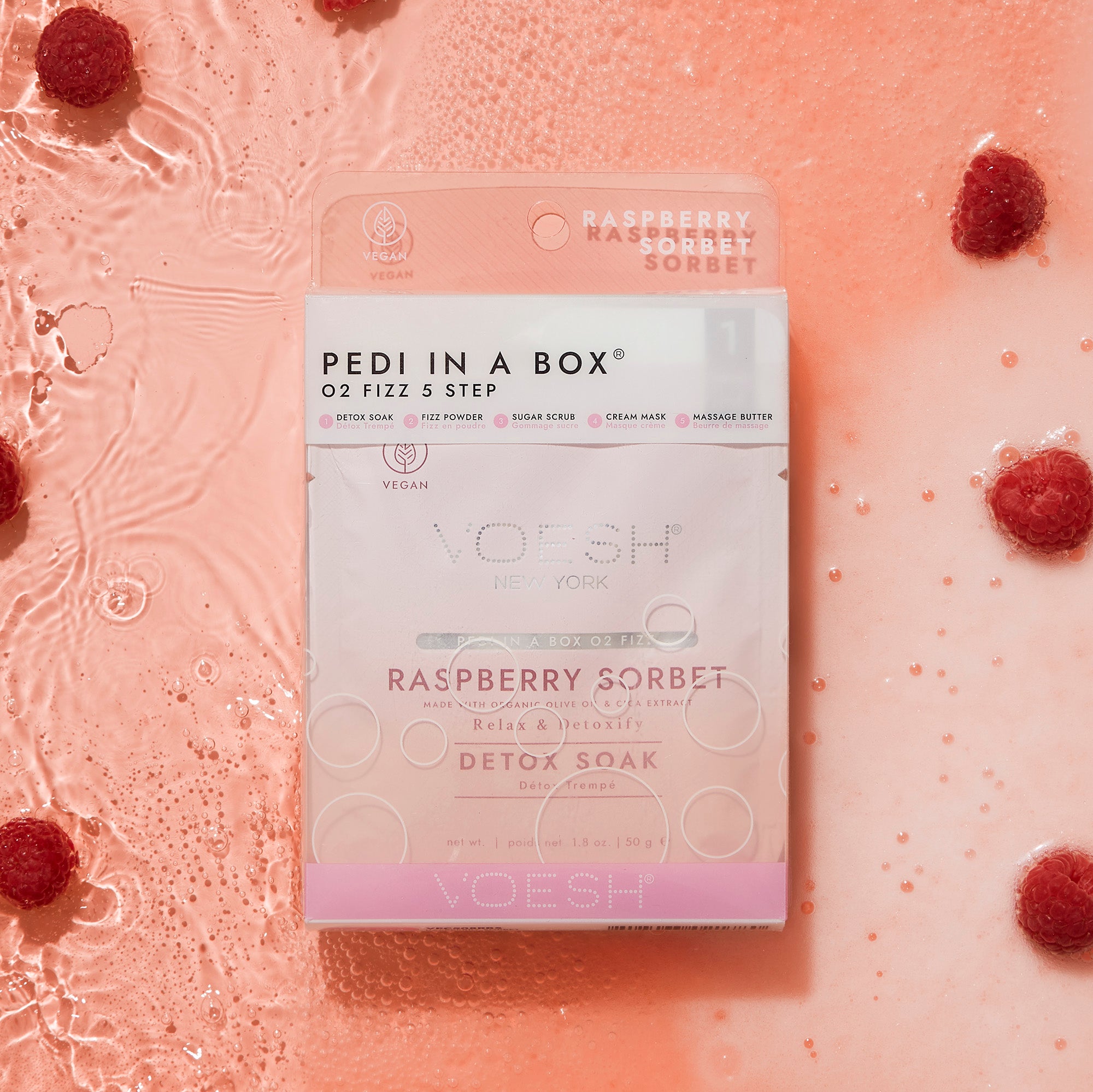 Pedi in a Box O2 Fizz 5 Step - Raspberry Sorbet